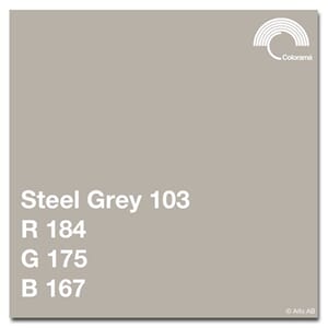 Colorama Steel Gray 1,35x11m  Papir bakgrunn