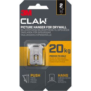 3M Claw, Kroker for Gipsplater, holder 20 kg, 2 kroker