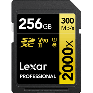 Lexar Pro 2000X SDHC/SDXC UHS-II U3(V90) R300/W260 256GB