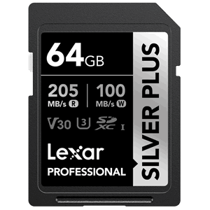 Lexar Pro Silver Plus SDXC U3 (V30) UHS-I R205/W100 64GB